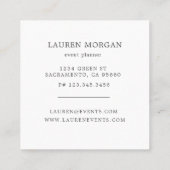 Soft Watercolor Greenerity Gold Square Business Ca Quadratische Visitenkarte (Rückseite)