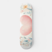 Soft Watercolor Heart Love Flowers Birds Skateboard (Vorderseite)