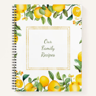 Soft watercolor italian lemon gold Spiral Notebook Notizblock