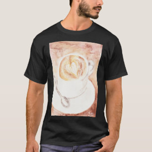 Soft Watercolor Latte Art Cup T-Shirt