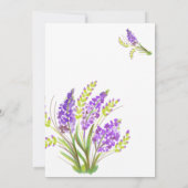 Soft Watercolor Lavender und Green Florals Einladung (Rückseite)