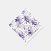 Soft Watercolor Lila Blütenfarbe Gemustert Serviette (Ecke)
