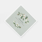 Soft Watercolor Magnolia Grüne Hochzeit Napkins Serviette (Ecke)