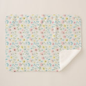 soft watercolor meadow blossoms sherpadecke (Vorderseite (Horizontal))
