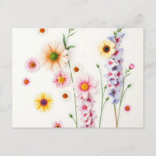 Soft Watercolor Miles Delphiniums Postkarte