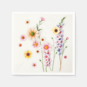 Soft Watercolor Miles Delphiniums Serviette