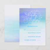 Soft Watercolor Modern Blue Wedding RSVP Card Karte (Vorne/Hinten)