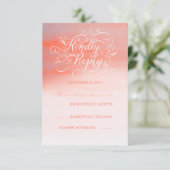 Soft Watercolor Modern Pink Wedding RSVP Card Karte (Stehend Vorderseite)