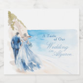 Soft Watercolor Ocean Wedding Schaumweinetikett (Einzelnes Label)