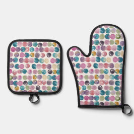 Soft Watercolor Oven Mitt – Modern Artistic  Ofenhandschuh & Topflappen-Set