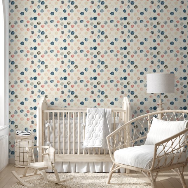 Soft Watercolor Polka Dots Tapete (Kinder)