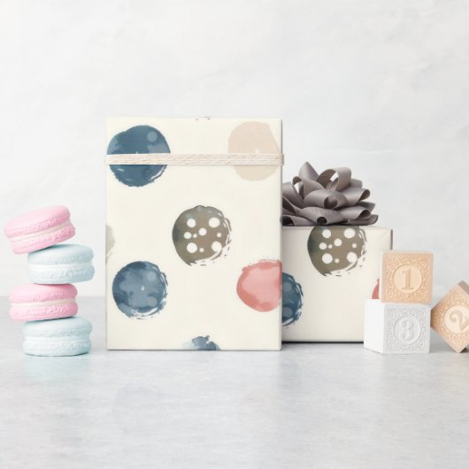 Soft Watercolor Polka Dots Wrapping Paper Geschenkpapier (Babyparty)