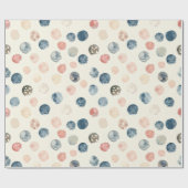 Soft Watercolor Polka Dots Wrapping Paper Geschenkpapier (Flach)