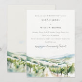 Soft Watercolor Vineyard Landscape Weekend Party Einladung (Vorne/Hinten)