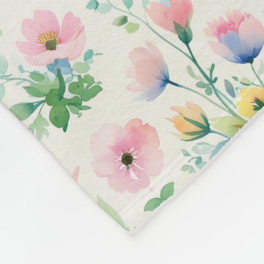 soft watercolor windflowers fleecedecke (Ecke)