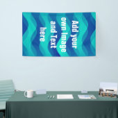 Soft Waves Gradienten blauen Cyan + Ihre Ideen Banner (Messeveranstaltung)