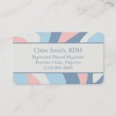 Soft Waves Pink Blue Gentle Flows Abstrakte Linien Visitenkarte (Vorderseite)