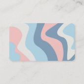 Soft Waves Pink Blue Gentle Flows Abstrakte Linien Visitenkarte (Rückseite)