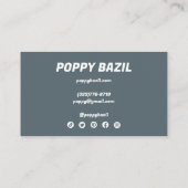 Soft Wavy Stripes Minimalistisch, fett blau grün Visitenkarte (Rückseite)