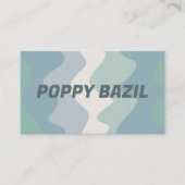 Soft Wavy Stripes Minimalistisch, fett blau grün Visitenkarte (Vorderseite)