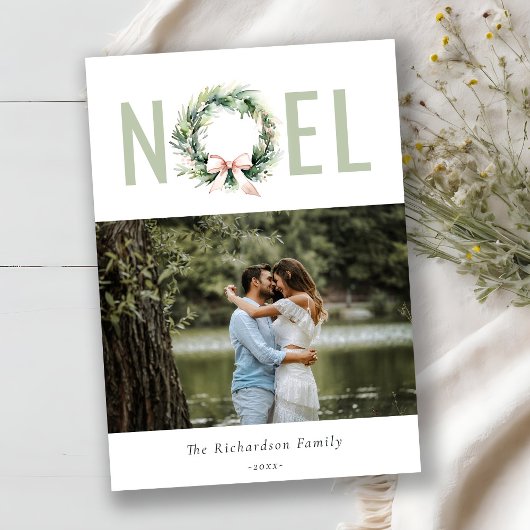 Soft Weihnachten Blush Green Weihnachtskranz Foto