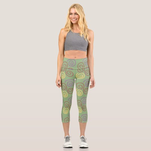 Soft Whirl Mosaik Capri Leggings (Vorderseite)