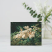 Soft White Blossoms with Butterflies Postkarte (Stehend Vorderseite)
