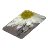 Soft White Daisy auf der grauen Hochzeit Speichern Magnet (Linke Seite)