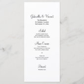 Soft White Daisy auf der Speisekarte "Gray Wedding Menükarte (Rückseite)