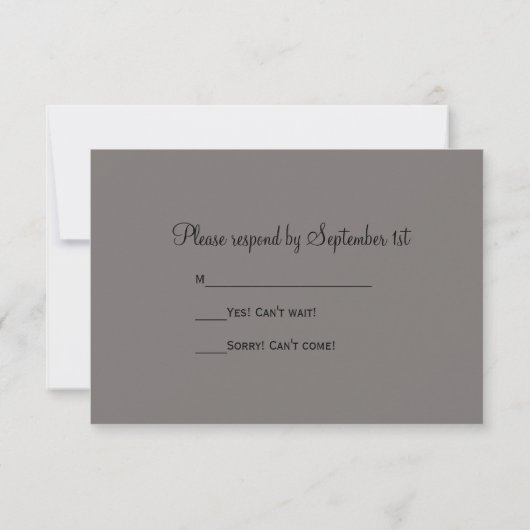 Soft White Daisy on Grey Wedding RSVP (Rückseite)
