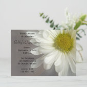 Soft White Daisy Quinceanera Einladung (Stehend Vorderseite)