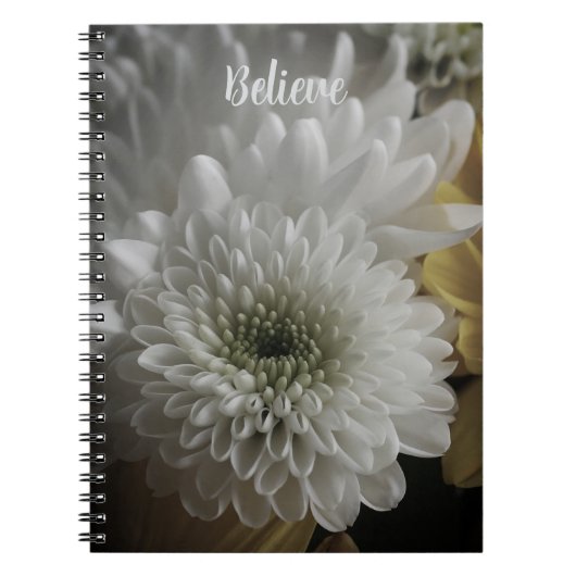 Soft White Floral Photo Spiral Notebook Notizblock (Vorderseite)