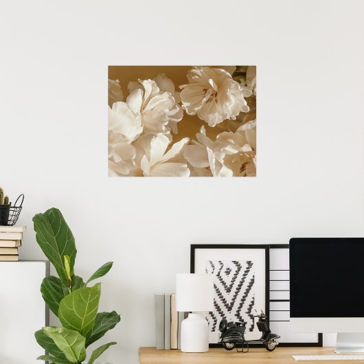 Soft White Floral Poster (Heimbüro)