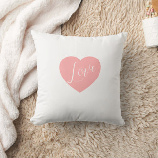 Soft White "Love" Heart Accent Pillow – Romantic H Kissen