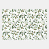 Soft White Magnolia Floral Bridal Wedding Geschenkpapier Set (Vorderseite)