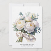 Soft White Peony with Eucalyptus Wedding Shower Einladung (Rückseite)