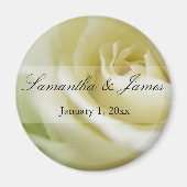 Soft White Rose Personal Wedding Magnet (Vorne)