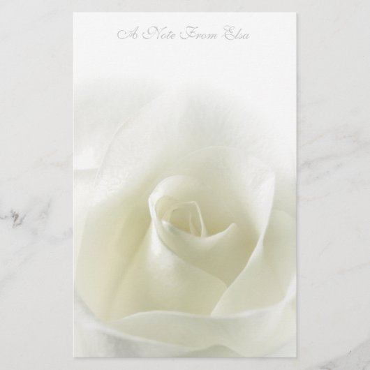 Soft White Rose Stationery Briefpapier (Vorderseite)