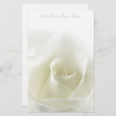 Soft White Rose Stationery Briefpapier (Vorne/Hinten)
