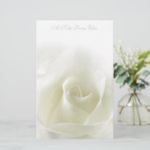 Soft White Rose Stationery Briefpapier (Stehend Vorderseite)