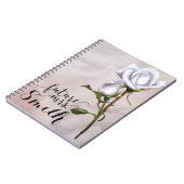 Soft White Roses Elegant Shabby Chic Future Mrs. Notizblock (Linke Seite)