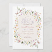 Soft Wildblume Butterfly Garden Brautparty Einladung (Vorderseite)