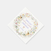 Soft Wildblume Fairy Erster Geburtstag Party Serviette (Ecke)