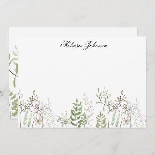 Soft Wildblume Personalisiert Mitteilungskarte (Vorne/Hinten)