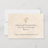 Soft Wildflower 60th Birthday Elegant Party Save The Date (Rückseite)