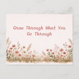 Soft Wildflower Border Meadow Watercolor Postkarte