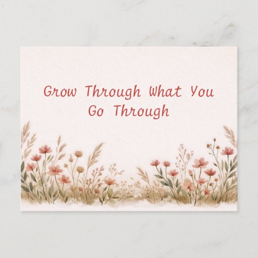Soft Wildflower Border Meadow Watercolor  Postkarte (Vorderseite)