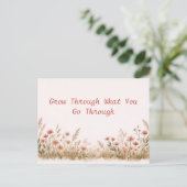 Soft Wildflower Border Meadow Watercolor  Postkarte (Stehend Vorderseite)