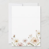 Soft Wildflower Border Watercolor Background Einladung (Rückseite)