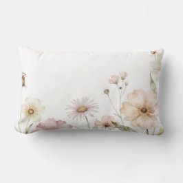 Soft Wildflower Border Watercolor Background Lendenkissen